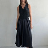 Satin Loose Classic Long Fashion Female Black Skirt