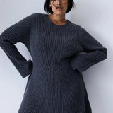 Sexy Knit Autumn Winter Long Sleeve Slim White Christmas Club Party Mini Dress