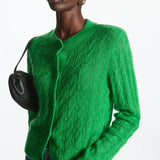 Mohair Twist Blend Knit Cardigan