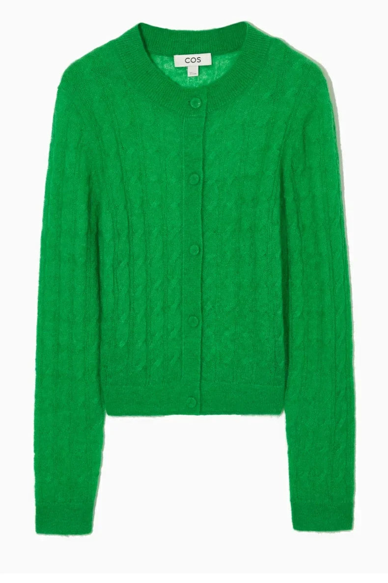 Mohair Twist Blend Knit Cardigan