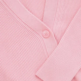 V-neck Ribbed Casual Bat-sleeve Cardigan Cardigan