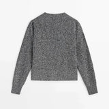 Casual Cotton Knitted Ethereal Two-tone Yarn Cardigan