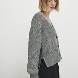 Casual Cotton Knitted Ethereal Two-tone Yarn Cardigan