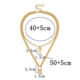 European American Personality Fashion Key Lock Double Layer Retro Necklake