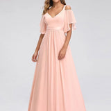 Ever Pretty LongCold Shoulder Chiffon Prom Dresses