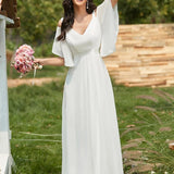 Ever Pretty LongCold Shoulder Chiffon Prom Dresses