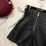 Winter women fashion casual cute sexy shorts outerwear pu leather