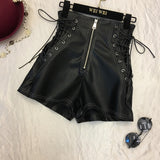 Winter women fashion casual cute sexy shorts outerwear pu leather