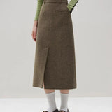 Graceful Double Brested Wool Front Spilt Top