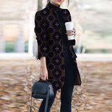 Plaid Printing Long Thin Coat