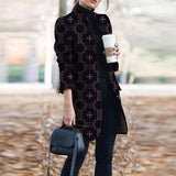 Plaid Printing Long Thin Coat