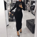 Fashion Women Turtleneck Long Sleeve Dress