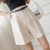 High Street Fashionable Color High Waist Zipper Office Lady Summer Bottoms Women Shorts 2025 Shorts