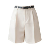 High Street Fashionable Color High Waist Zipper Office Lady Summer Bottoms Women Shorts 2025 Shorts
