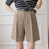 High Street Fashionable Color High Waist Zipper Office Lady Summer Bottoms Women Shorts 2025 Shorts