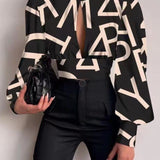 Office LadySlim Stand Collar Long Sleeve Blouse
