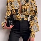 Office LadySlim Stand Collar Long Sleeve Blouse