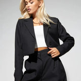 Spring Slim Wide Leg Pants Office Two Piece Set