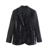Sequin Loose Female Office Lady Blazer