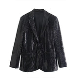 Sequin Loose Female Office Lady Blazer