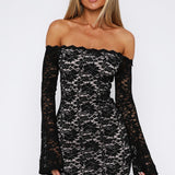 Run This Town Lace Mini Dress Black