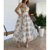 Floral Lace A Line Prom Dresses