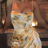 Floral Print Spaghetti Strap Bodycon Dress