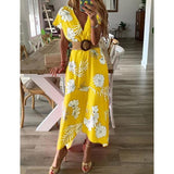 Floral print bohemian summer dress