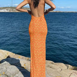 Flower Print Slip Sleeveless Slim 2025 Spring Women Elegant Streetwear Party Clothing Concise Maxi Dress