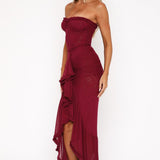 Still Got It Mesh Maxi Dress Dark Burgundy