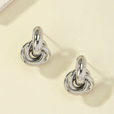 Gold Silver Knot Shiny Plating Trendy Cute Daily Wear Jewelry Earring