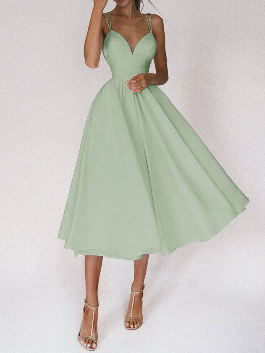 Gosfairy  Women Sexy Ball Gown Prom Sage Green Dresses