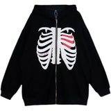Gothic Skeleton Print Hoodies