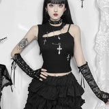 Gothic Punk Fashion Cross Bustier Crop Top