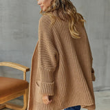 Cardigan Knit Sweater Women Spring Autumn Winter Sweater Heart Pocket Loose Maxi Coat