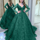 Green Shinny Wedding Party Dresses