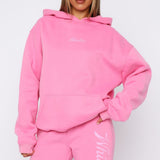The Good Life Back Graphic Oversized Hoodie Pink