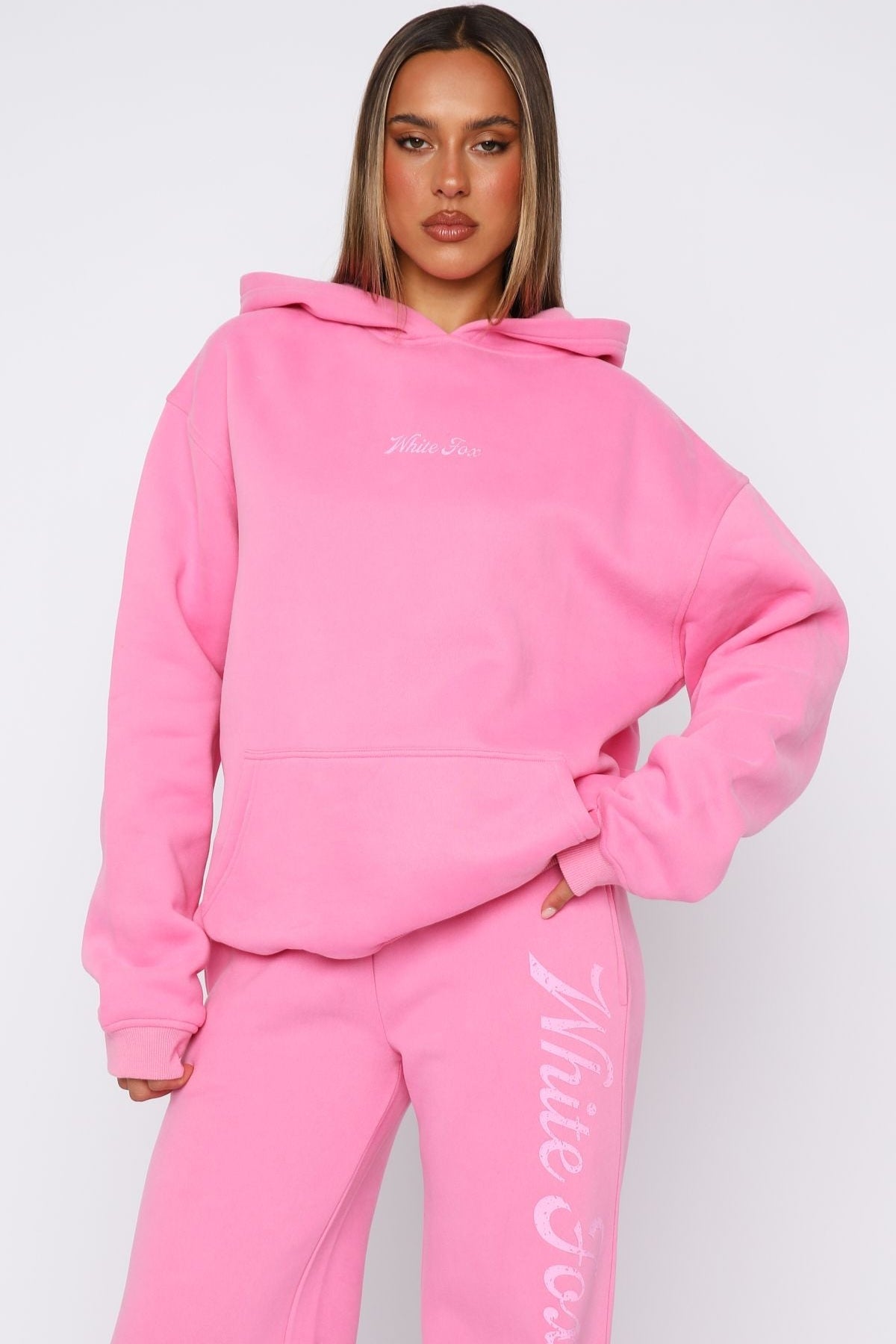 The Good Life Back Graphic Oversized Hoodie Pink