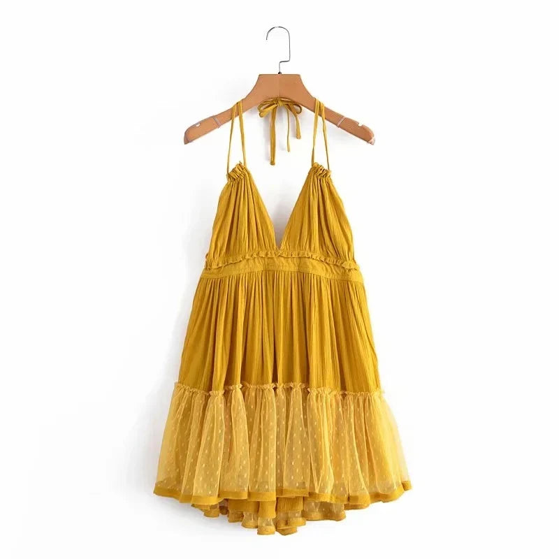 Summer Deep V Sexy Beach Holiday Casual Boho Dress