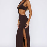 It Feels Wrong Maxi Dress Dark Chocolate
