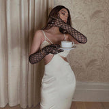Sexy White Satin Maxi Dresses