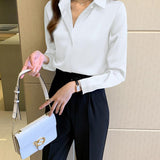 Woman Blouses Satin Top Female Shirts and Blouse Basic Ladies Tops OL Clothing