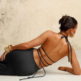 Sexy Backless Halter Long Maxi Dresses