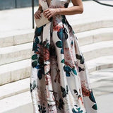 Summer Trendy Sleeveless Deep V Neck Full Length Prom Dresses