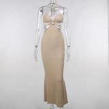 Sexy Backless Halter Long Maxi Dresses