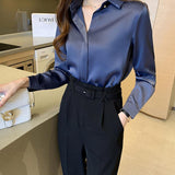 Woman Blouses Satin Top Female Shirts and Blouse Basic Ladies Tops OL Clothing