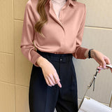 Woman Blouses Satin Top Female Shirts and Blouse Basic Ladies Tops OL Clothing