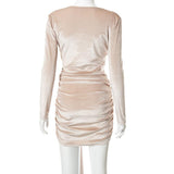 Velvet Sexy Long Sleeve Dresses