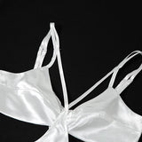 Sexy White Satin Maxi Dresses