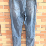 Women's Jeans European and American Stretch Cotton Holes Pencil Feet Pants High Waisted Jeans